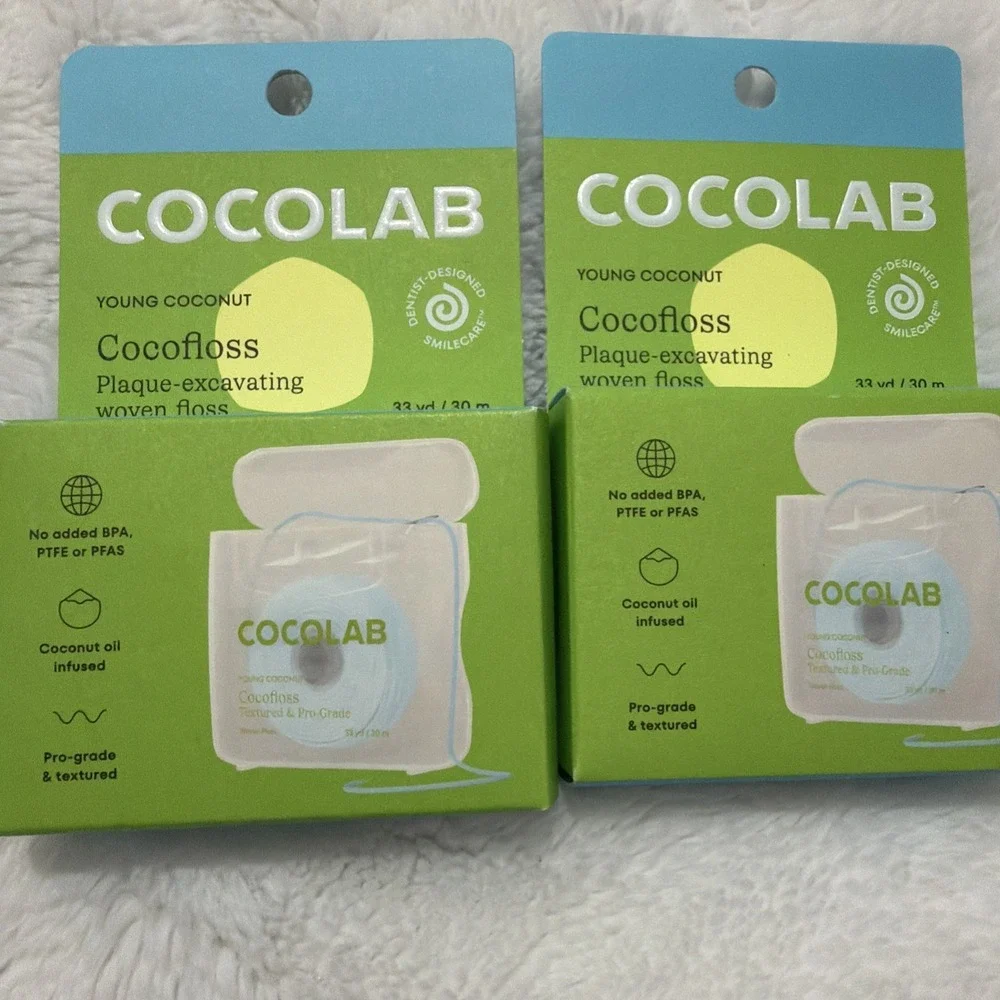 Lot Of 2 Cocolab Young Coconut Woven Dental Floss, Textured & Pro-Grade